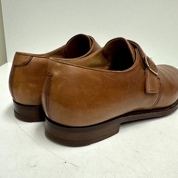 Crockett & Jones x Polo Ralph Lauren Monk Strap Brown Calf Bench England 9.5 - Picture 7 of 16